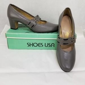 Vintage 60's Paradise Kittens Pumps New with Original Box Gray Strap NEW NOS
